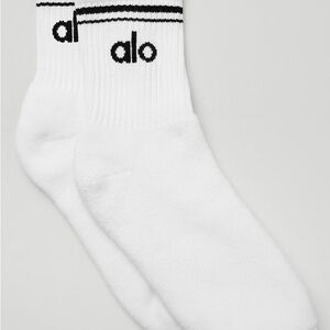 ALO Yoga White and Black Athletic Socks